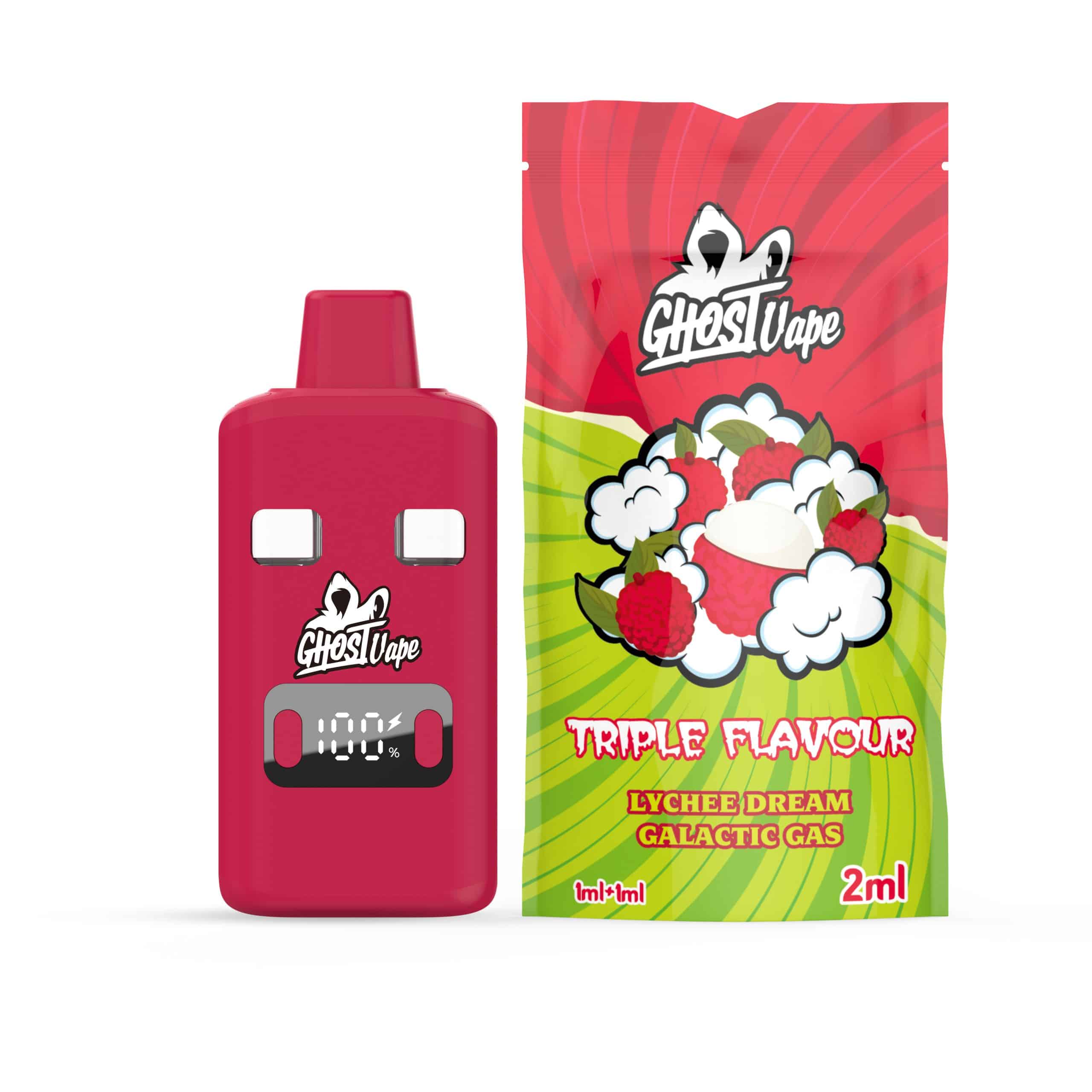 Buy Ghost Vape – Lychee Dream / Galactic Gas – 2000mg (1g/ 1g ) THC VAPE